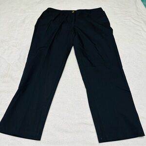 TanJay Women's Black Straight Leg Pants with Gold Button